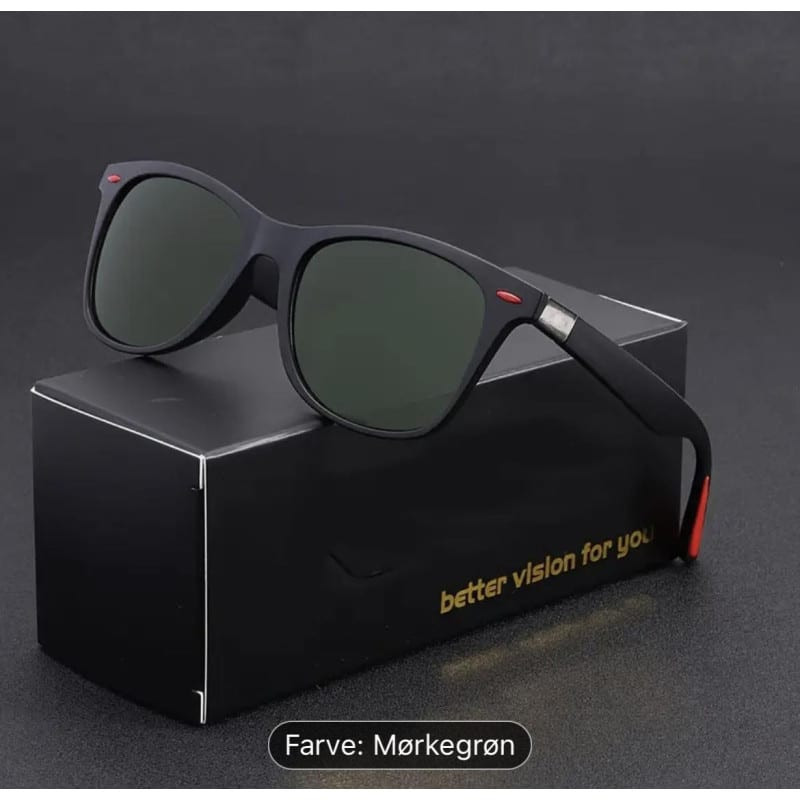 Modebriller til Mænd og Kvinder model 2 - Sort stel & Mørkegrøn glas