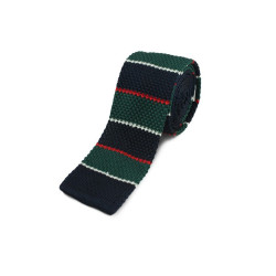 Grønt/Blåt Strikket Slips