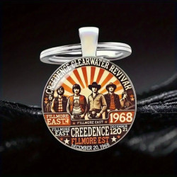 Creedence Clearwater Revival Elegante Zink Legering Kuppel Nøglering / Vedhæng