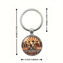 Creedence Clearwater Revival Elegante Zink Legering Kuppel Nøglering / Vedhæng
