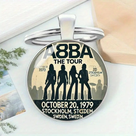 ABBA  Elegante Zink Legering Kuppel Nøglering / Vedhæng