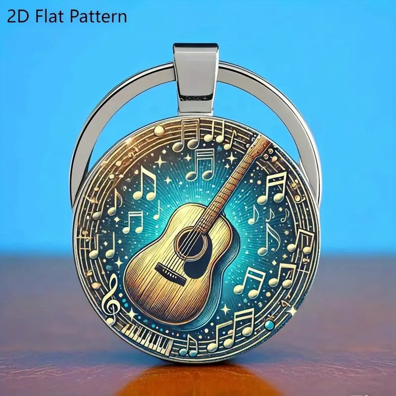 Vintage Guitar  Elegante Zink Legering Kuppel Nøglering / Vedhæng