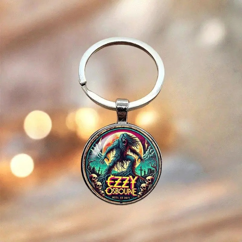 Ozzy Osbourne Tribute Design Elegante Zink Legering Kuppel Nøglering / Vedhæng