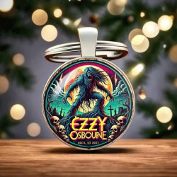 Ozzy Osbourne Tribute Design Elegante Zink Legering Kuppel Nøglering / Vedhæng