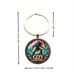 Ozzy Osbourne Tribute Design Elegante Zink Legering Kuppel Nøglering / Vedhæng