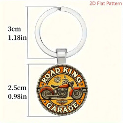 Road King Motorcykel Design Elegante Zink Legering Kuppel Nøglering / Vedhæng