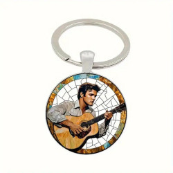 Elvis Rocksti Design Elegante Zink Legering Kuppel Nøglering / Vedhæng