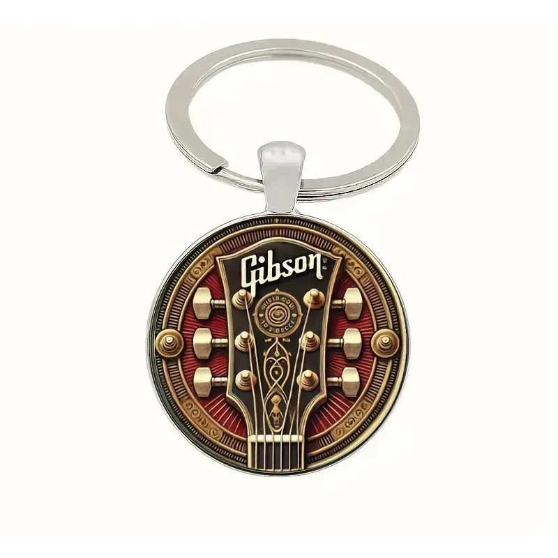 Gibson Guitar Design Elegante Zink Legering Kuppel Nøglering / Vedhæng