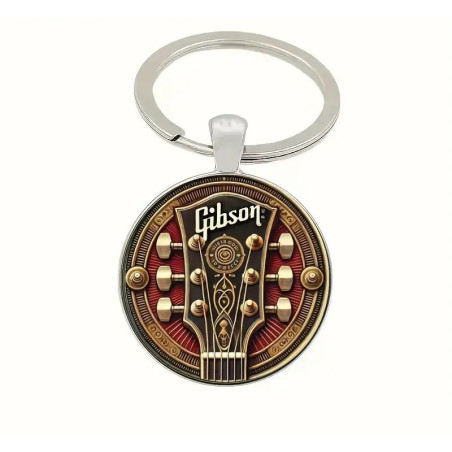Gibson Guitar Design Elegante Zink Legering Kuppel Nøglering / Vedhæng