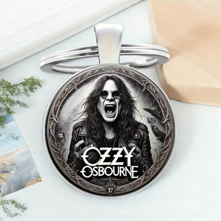 Rock 'Ozzy Osbourne Design Elegante Zink Legering Kuppel Nøglering / Vedhæng