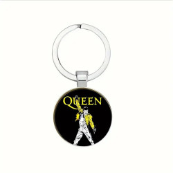 Freddie Mercury Queen Design Elegante Zink Legering Kuppel Nøglering / Vedhæng