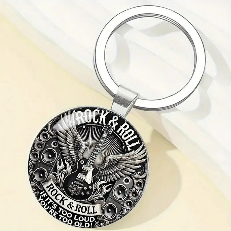 Rock & Roll Design Elegante Zink Legering Kuppel Nøglering / Vedhæng