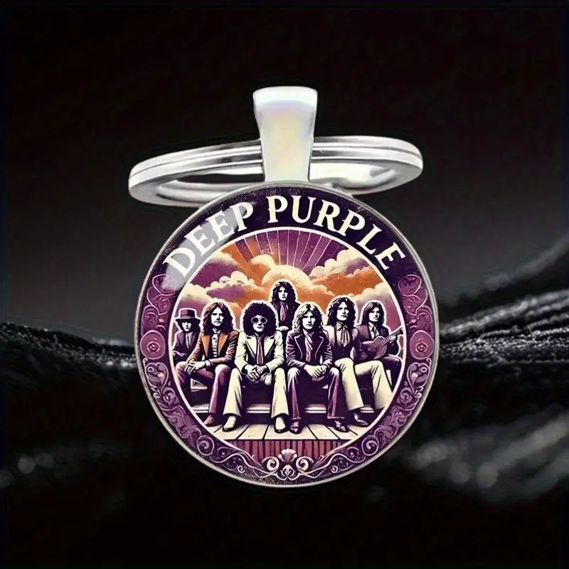 Deep Purple Design Elegante Zink Legering Kuppel Nøglering / Vedhæng