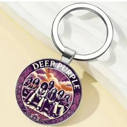 Deep Purple Design Elegante Zink Legering Kuppel Nøglering / Vedhæng