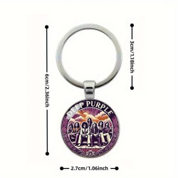 Deep Purple Design Elegante Zink Legering Kuppel Nøglering / Vedhæng
