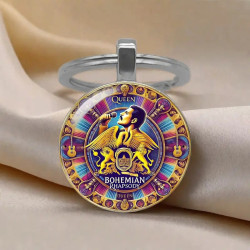 Freddie for MERCURY Bohemian Rhapsody  Design Elegante Zink Legering Kuppel Nøglering / Vedhæng