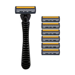 1 Rejse Sæt med 1 barberholder samt 6 blade