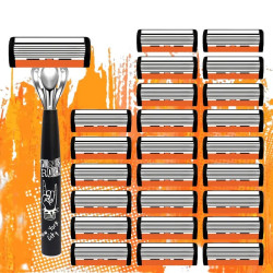 Premium Retro Manuelt Barbersæt med Ekstremt Skarpe 6-lags Klinger & Udskiftelige Hoveder