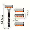 Premium Retro Manuelt Barbersæt med Ekstremt Skarpe 6-lags Klinger & Udskiftelige Hoveder