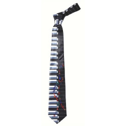 Musik Herre Slips Sort / Hvid tastatur musiknote