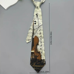 Herre slips med violinprint i Elegant Stil.