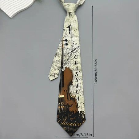 Herre slips med violinprint i Elegant Stil.