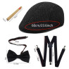 Festpakken fra 1920'er Herre Newsboy Manhattan Hat, Y-Back Seler, Butterfly, Og Cigar Props