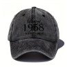 Klassisk baseballkasket 1958 i vintage bogstavprint i farven Sort med sort print