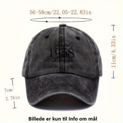 Klassisk baseballkasket 1958 i vintage bogstavprint i farven Sort