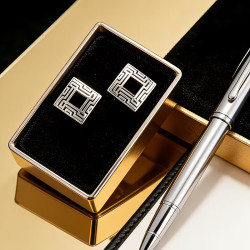 Elegant Luksus Fransk Stil Business Skjorte Dekorative Legeringsknapper