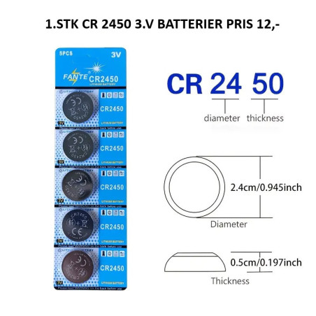 CR2450 3V knapbatteri til billig Pris