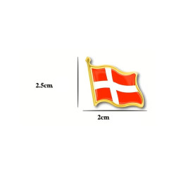 1 stk Dansk Flag Broche, Dansk Flag Pin, Unisex Reversnål til Jakkesæt