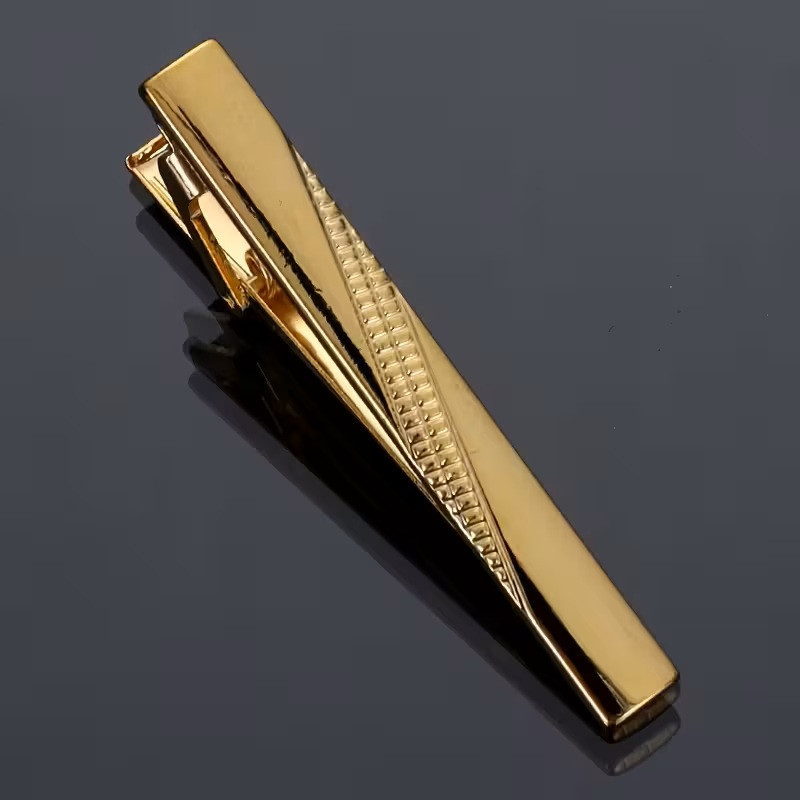 Herreslank emalje slipsenål i flot business stil i Gold