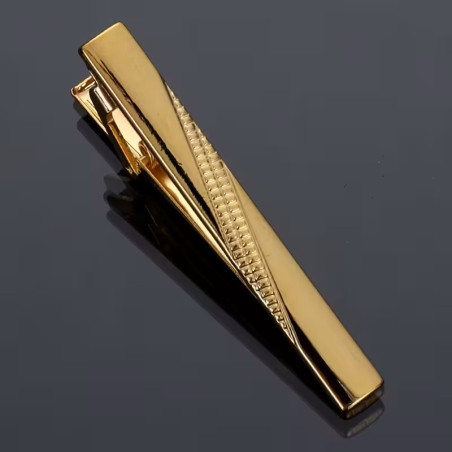 Herreslank emalje slipsenål i flot business stil i Gold