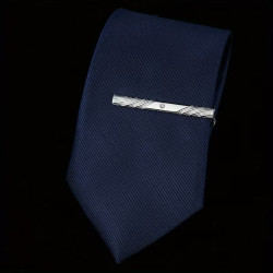 Herreslank emalje slipsenål i flot business stil i Silver