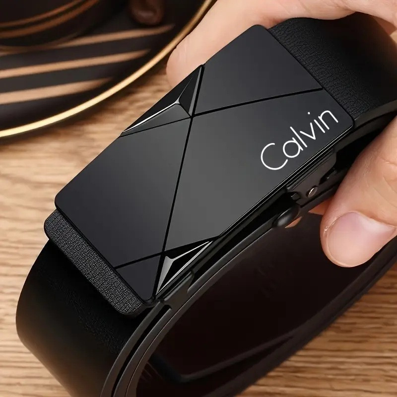 CALVIN Herrebælte med Automatisk spænde med minimalistisk design i sort