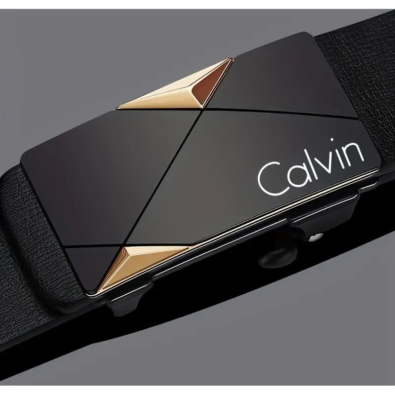 CALVIN Herrebælte med Automatisk spænde med minimalistisk design i Black / Gylden
