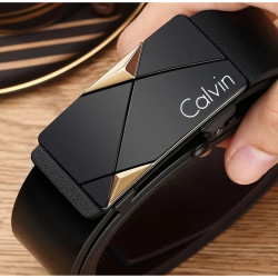 CALVIN Herrebælte med Automatisk spænde med minimalistisk design i Black / Gylden